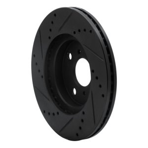 Scion xB Brake Rotor (1) - Front Right - R1 Concepts - Drilled & Slotted - Black - `04-`06